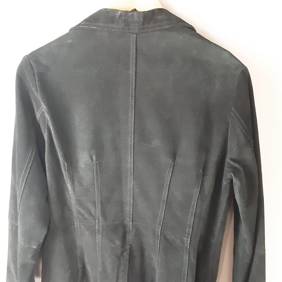 Atmosphere Women's Black Suede Leather Jacket Blazer Size Large - Picture 7 of 16
